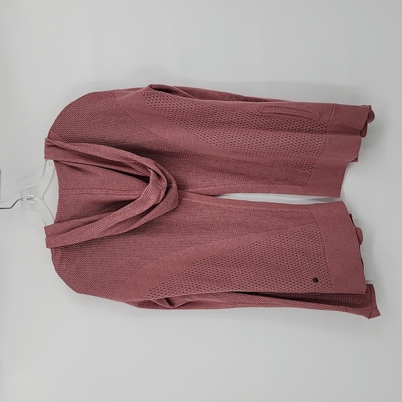 Lululemon Still Movement Wrap Heathered Quicksand Color Sweater Cardigan Size 8 - Picture 4 of 7